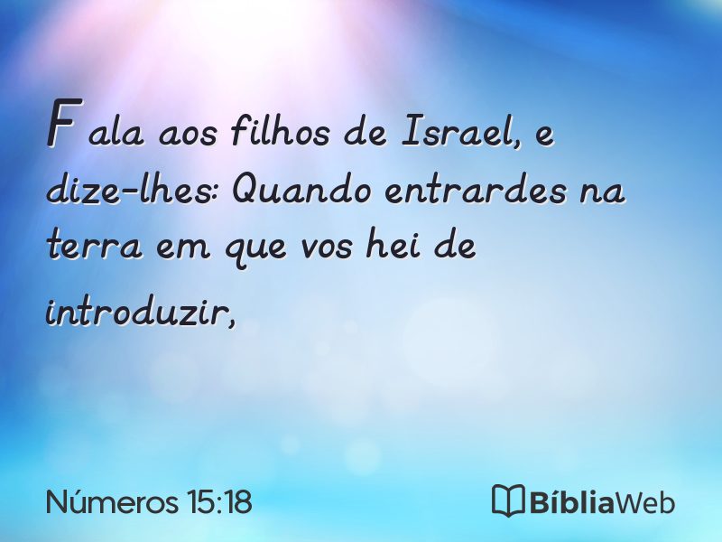 Números 15:18 em imagem para compartilhar