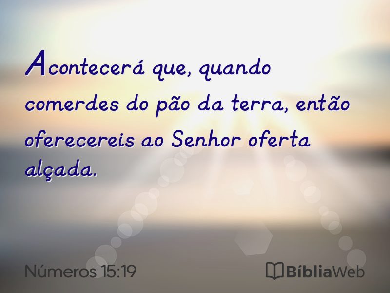 Números 15:19 em imagem para compartilhar