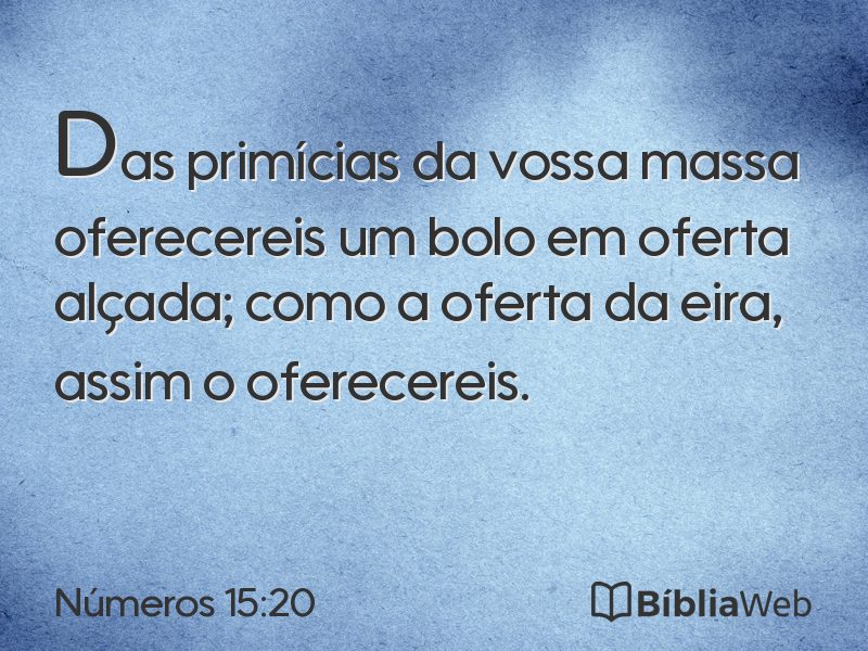 Números 15:20 em imagem para compartilhar