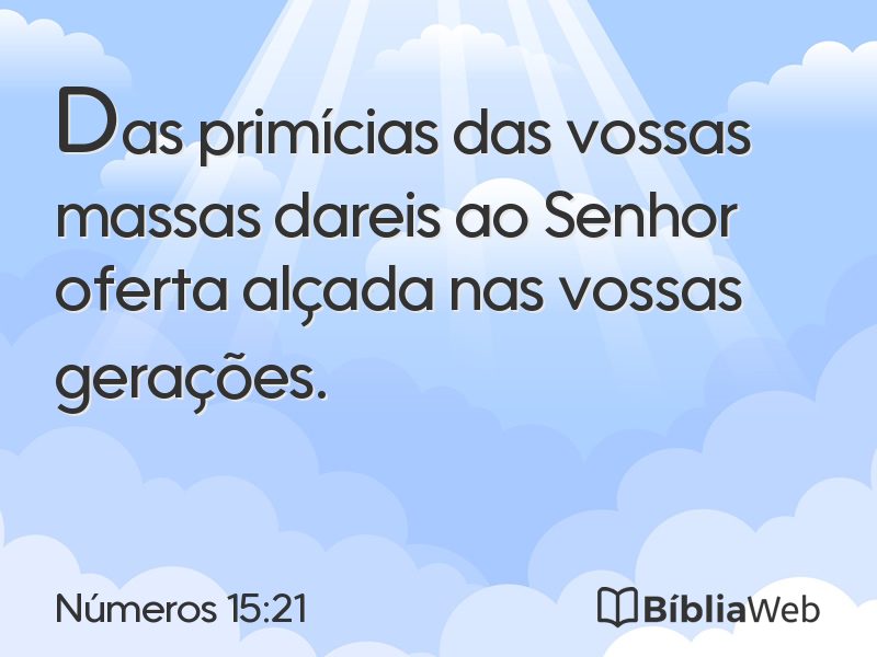 Números 15:21 em imagem para compartilhar