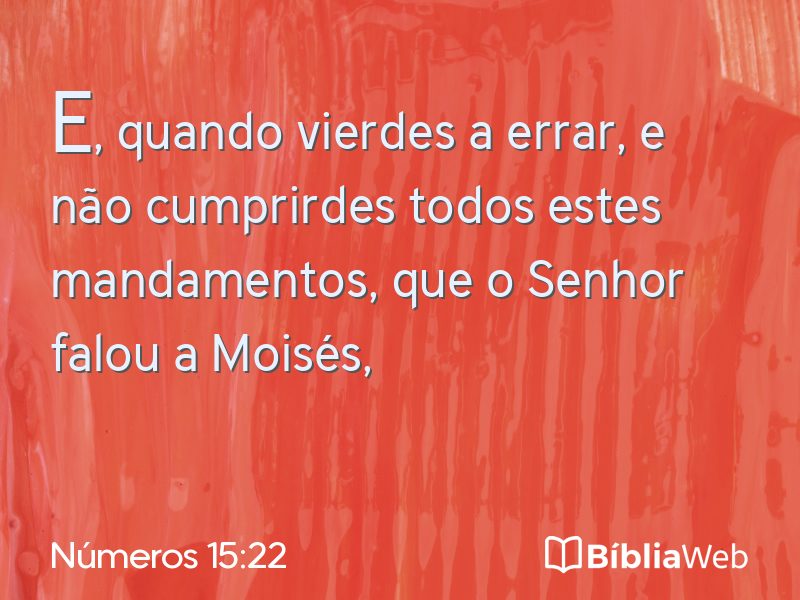 Números 15:22 em imagem para compartilhar