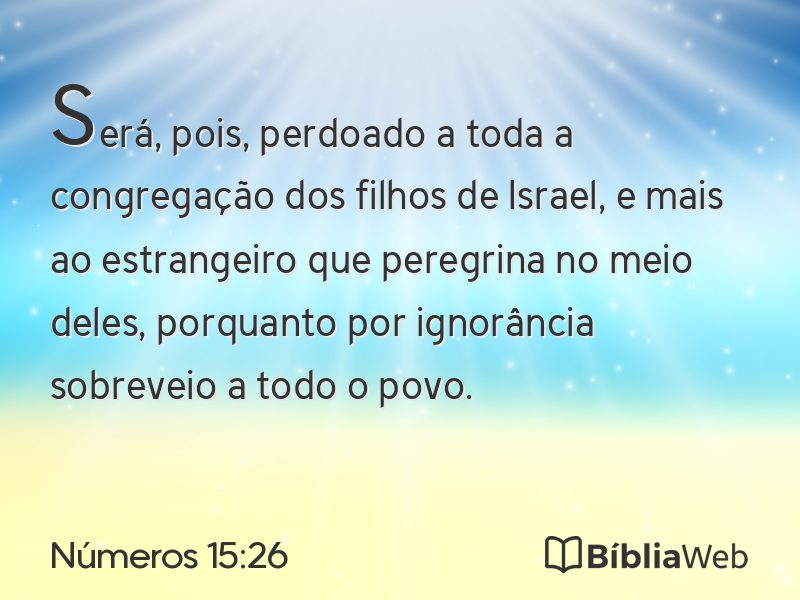 Números 15:26 em imagem para compartilhar
