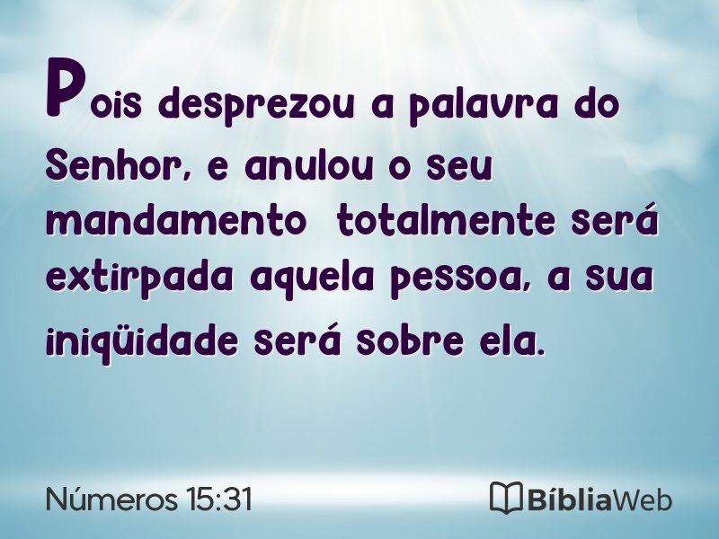 Números 15:31 em imagem para compartilhar