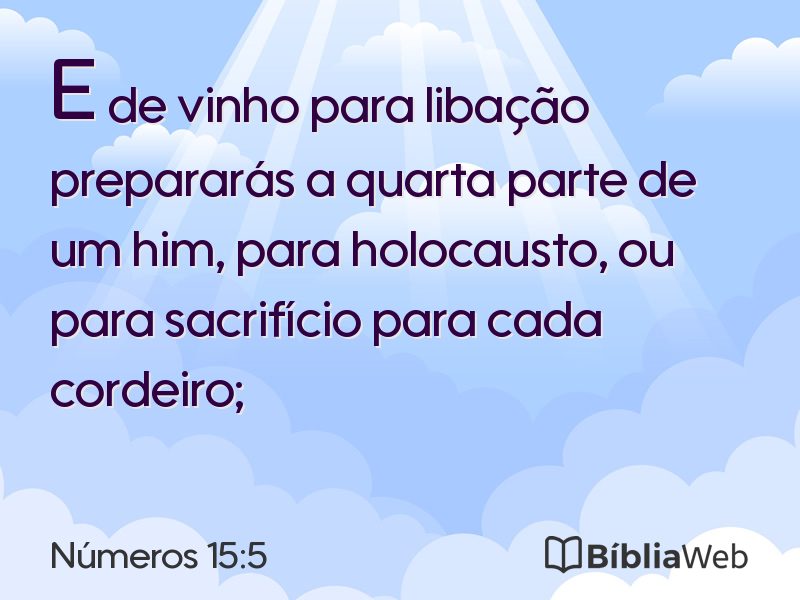 Números 15:5 em imagem para compartilhar