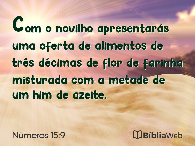 Números 15:9 em imagem para compartilhar