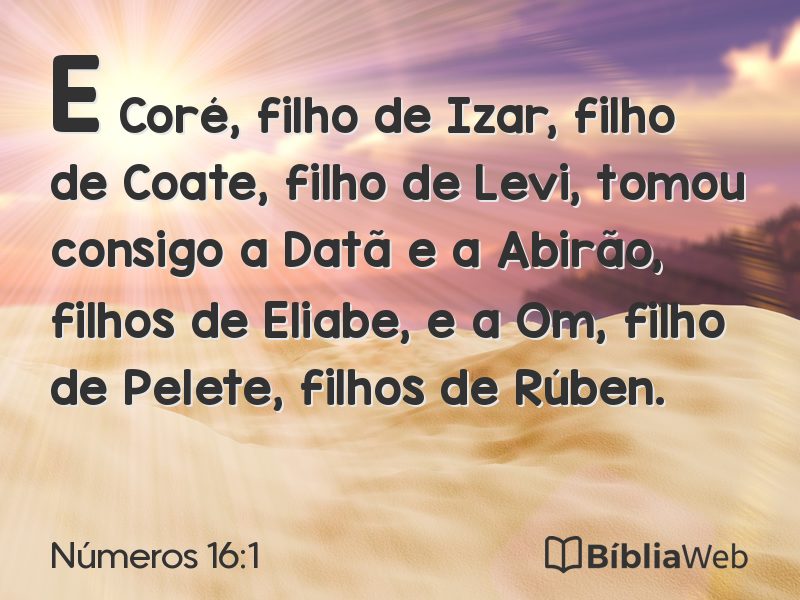 Números 16:1 em imagem para compartilhar