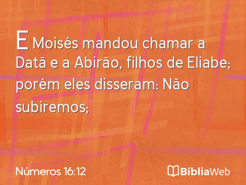 Números 16:12 em imagem para compartilhar