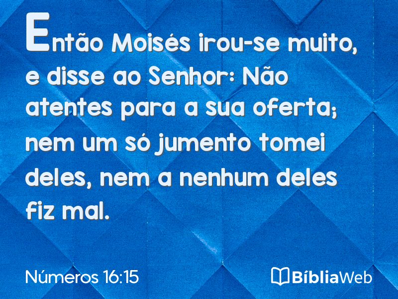 Números 16:15 em imagem para compartilhar