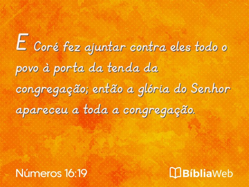 Números 16:19 em imagem para compartilhar