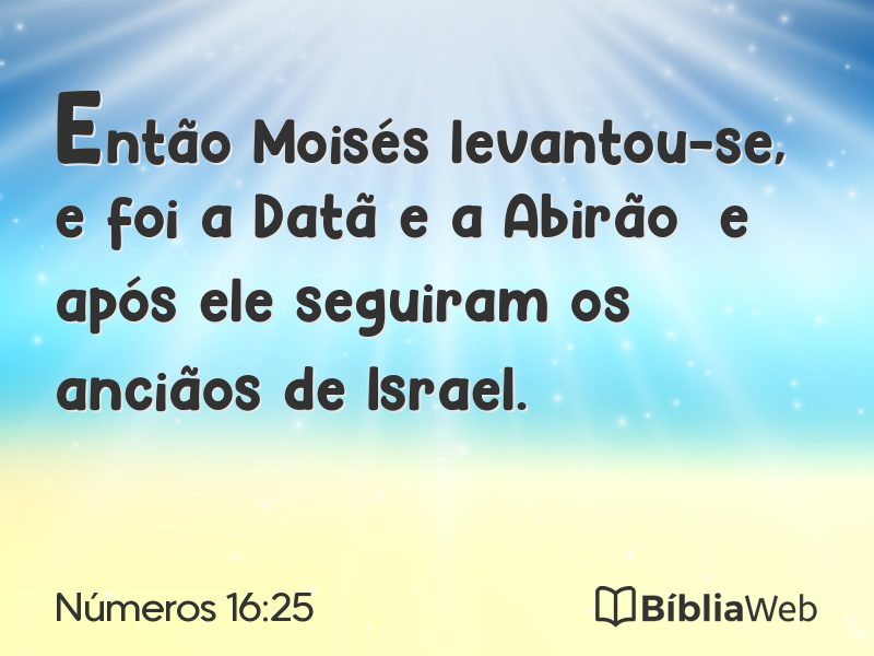 Números 16:25 em imagem para compartilhar