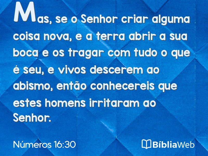 Números 16:30 em imagem para compartilhar