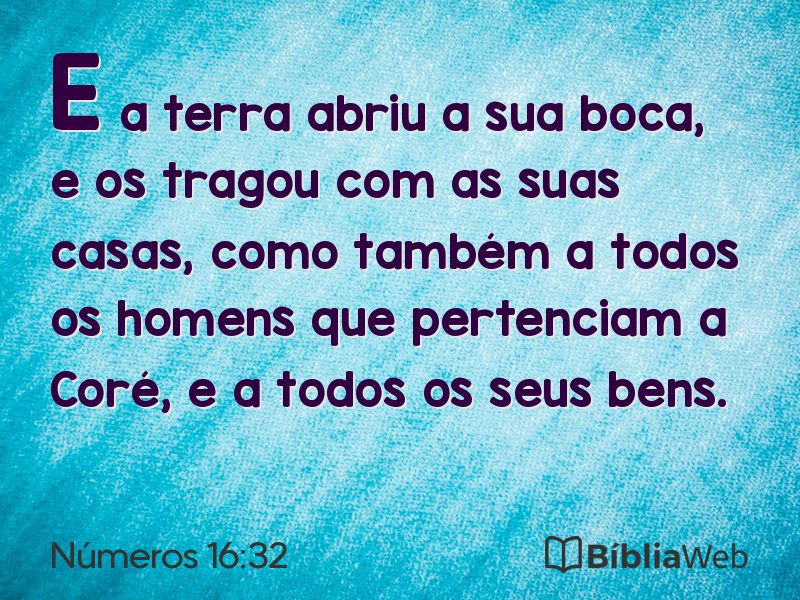 Números 16:32 em imagem para compartilhar