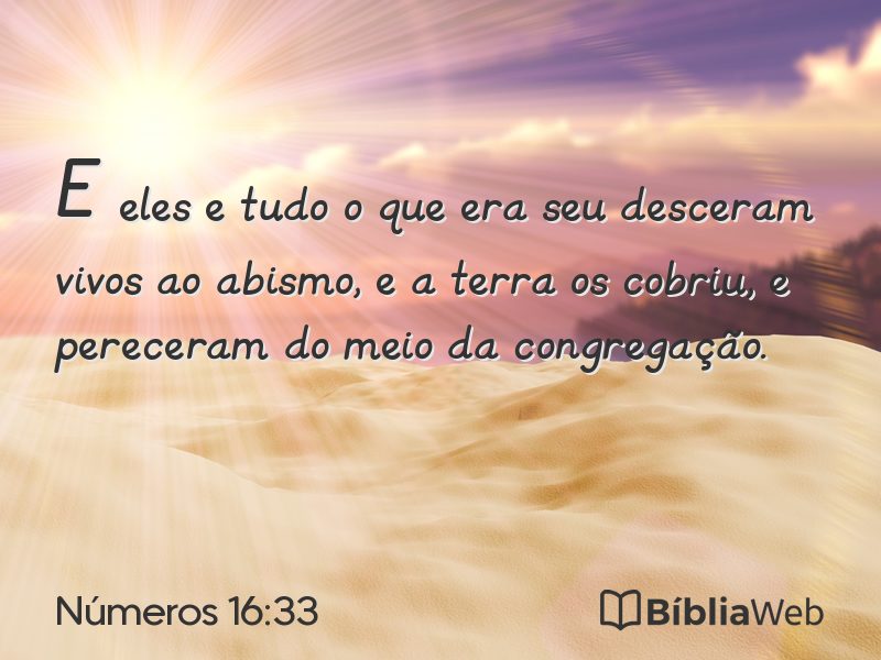 Números 16:33 em imagem para compartilhar