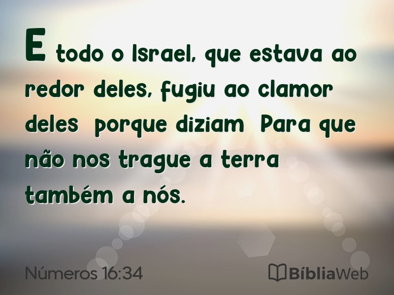 Números 16:34 em imagem para compartilhar