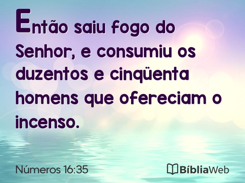 Números 16:35 em imagem para compartilhar