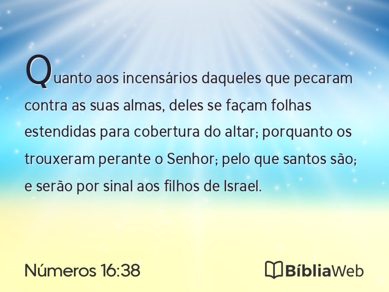 Números 16:38 em imagem para compartilhar