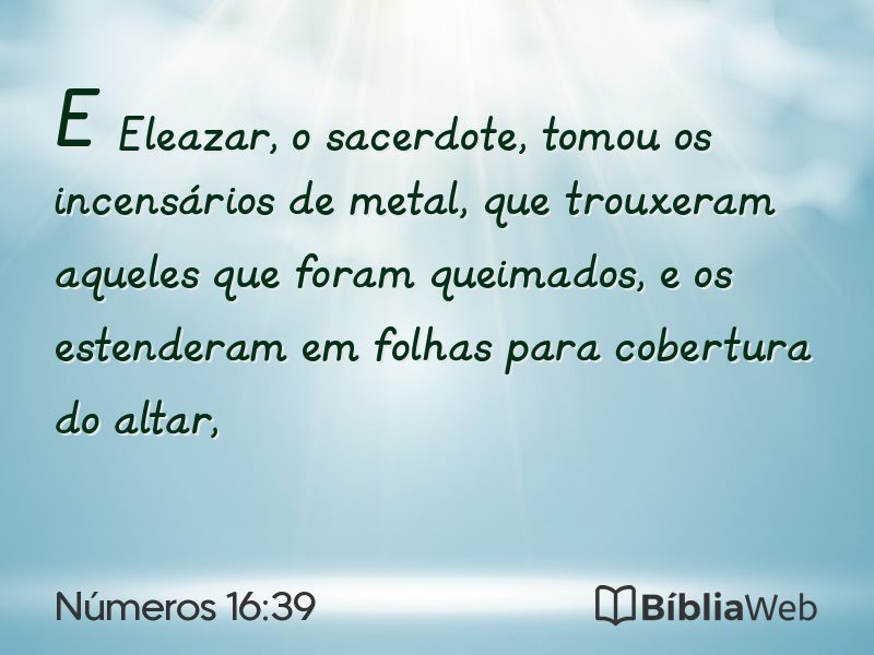 Números 16:39 em imagem para compartilhar
