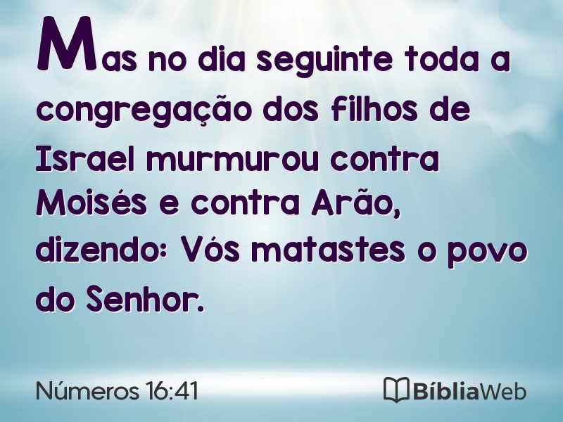 Números 16:41 em imagem para compartilhar