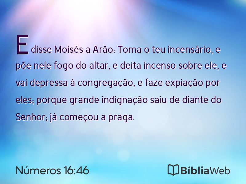Números 16:46 em imagem para compartilhar