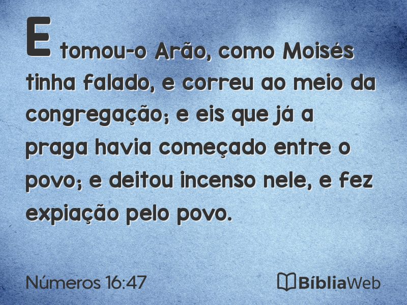 Números 16:47 em imagem para compartilhar