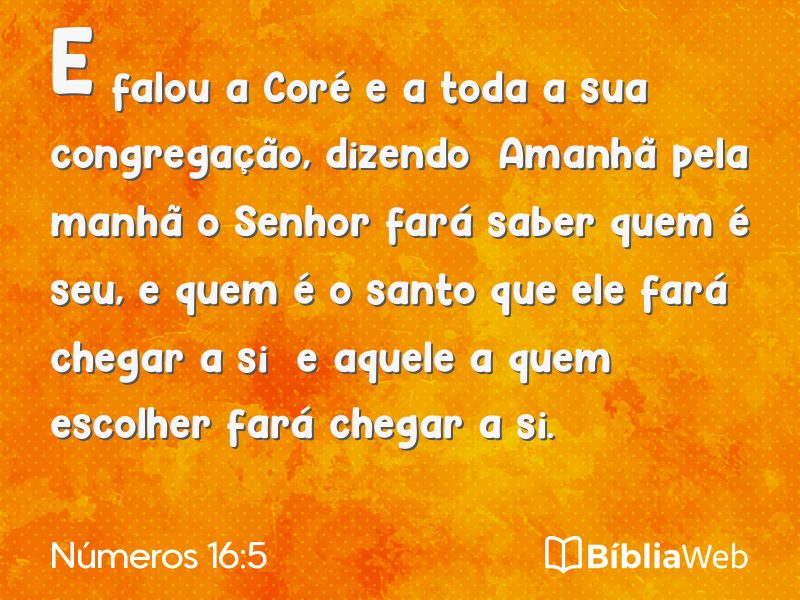 Números 16:5 em imagem para compartilhar