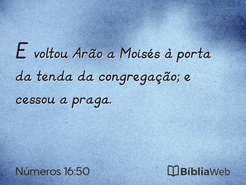 Números 16:50 em imagem para compartilhar