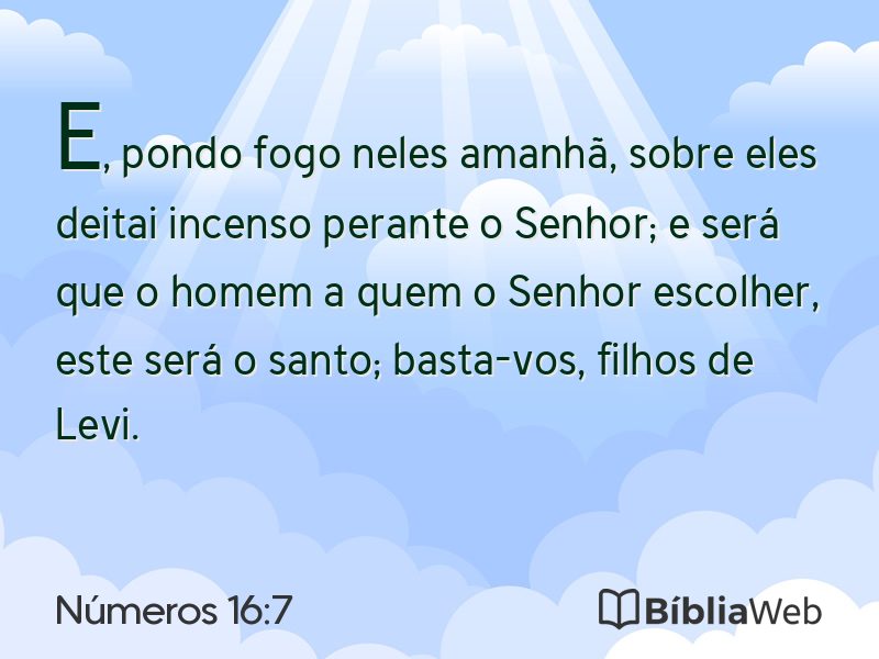 Números 16:7 em imagem para compartilhar