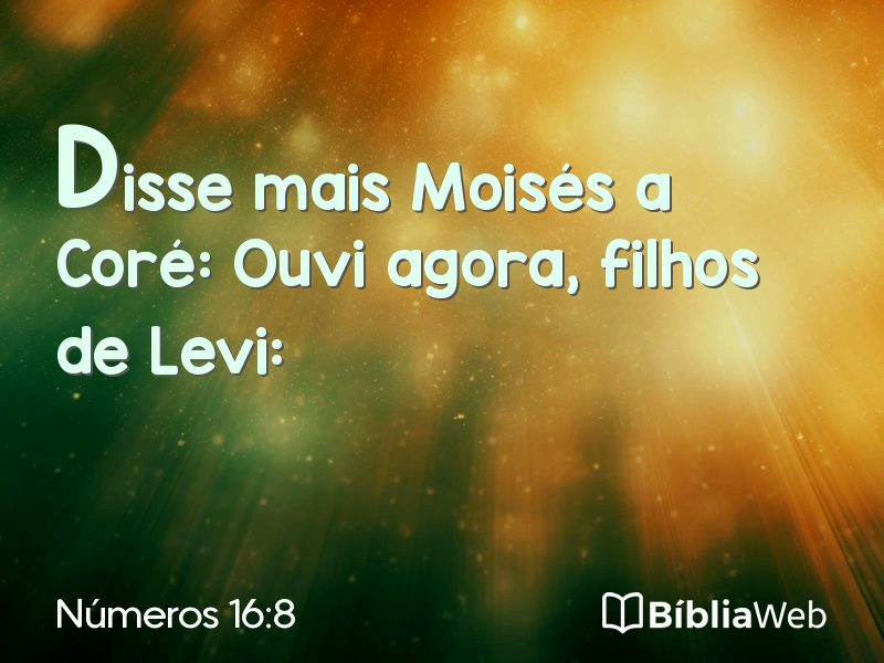 Números 16:8 em imagem para compartilhar