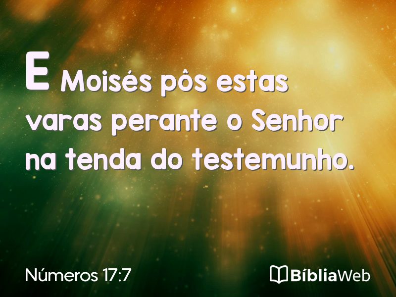 Números 17:7 em imagem para compartilhar