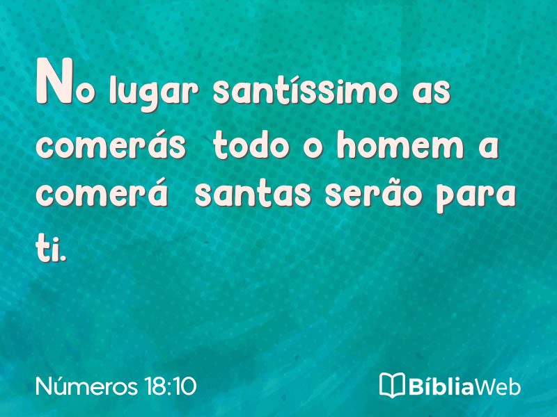 Números 18:10 em imagem para compartilhar