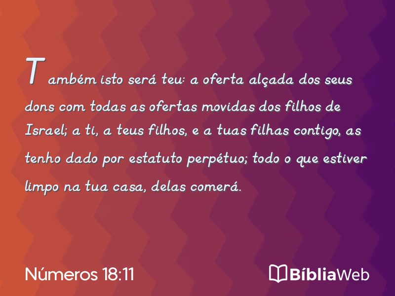 Números 18:11 em imagem para compartilhar