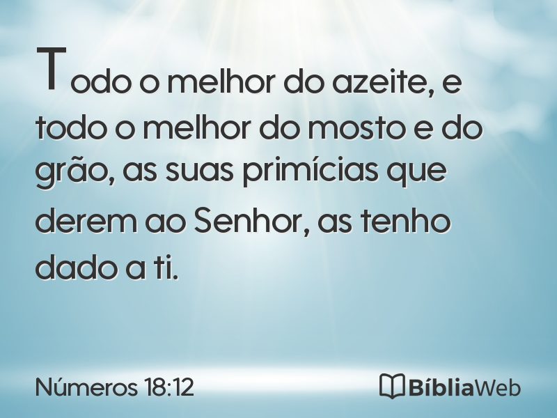 Números 18:12 em imagem para compartilhar