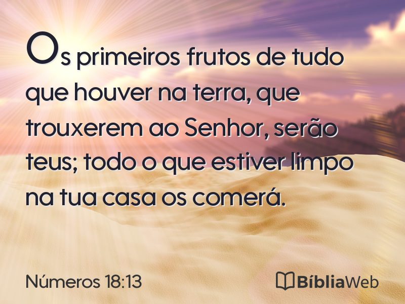 Números 18:13 em imagem para compartilhar