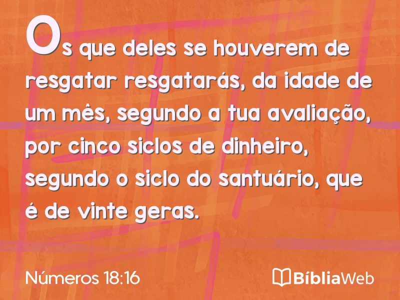 Números 18:16 em imagem para compartilhar