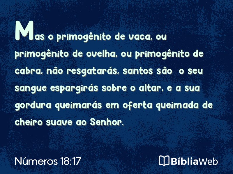 Números 18:17 em imagem para compartilhar