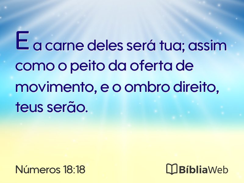 Números 18:18 em imagem para compartilhar