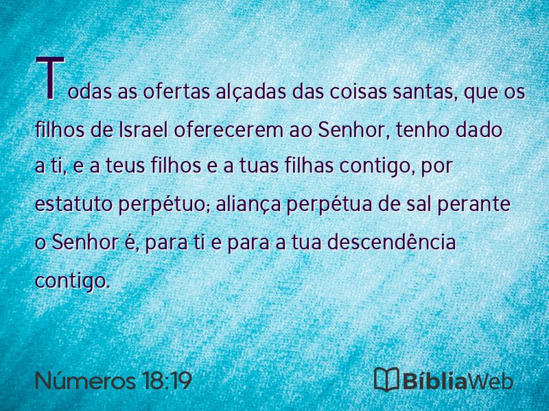 Números 18:19 em imagem para compartilhar