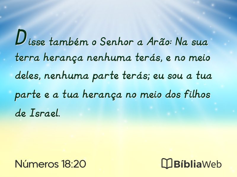 Números 18:20 em imagem para compartilhar