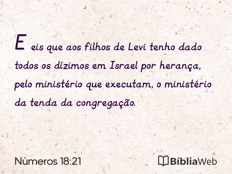 Números 18:21 em imagem para compartilhar