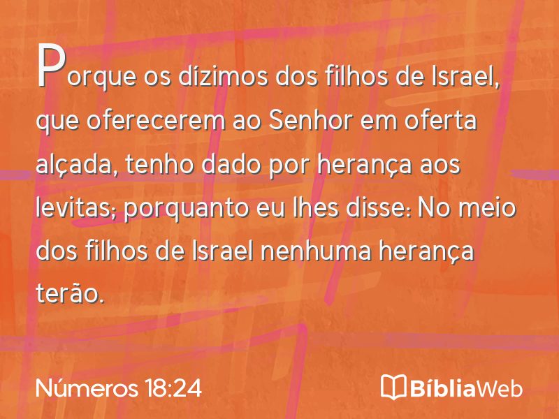 Números 18:24 em imagem para compartilhar