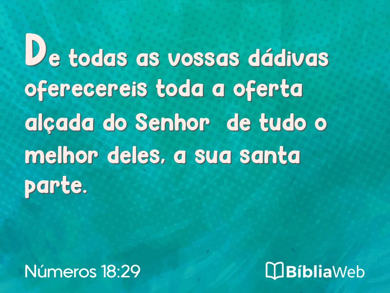 Números 18:29 em imagem para compartilhar