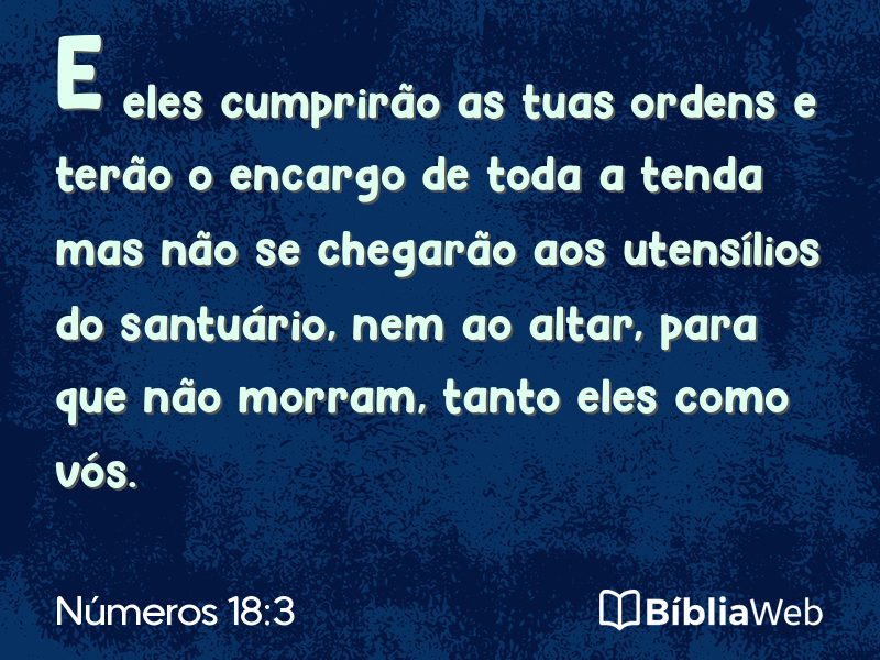 Números 18:3 em imagem para compartilhar
