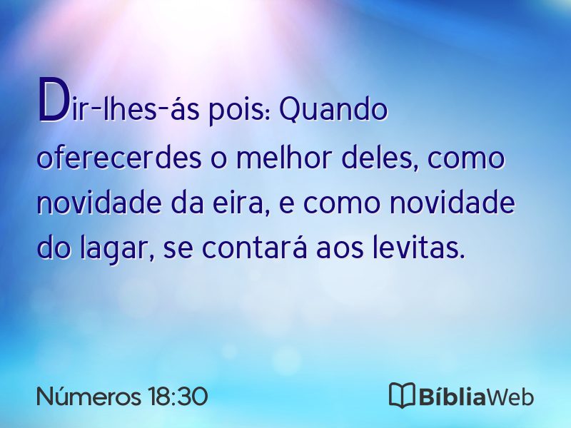 Números 18:30 em imagem para compartilhar