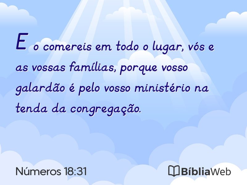 Números 18:31 em imagem para compartilhar