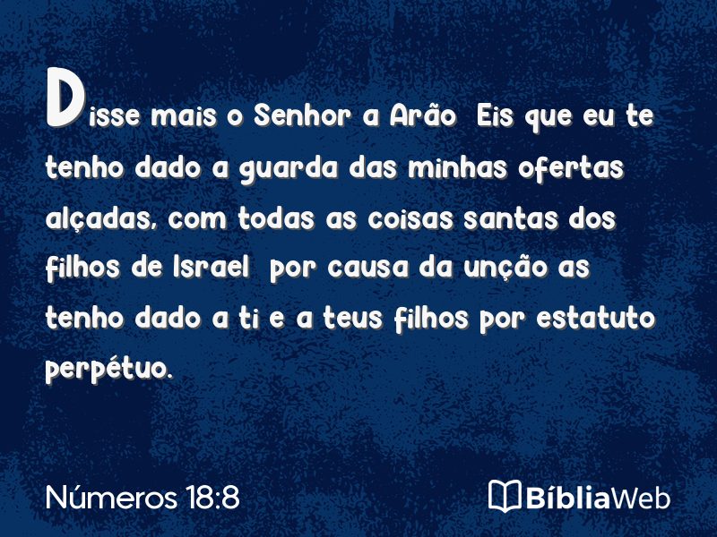 Números 18:8 em imagem para compartilhar