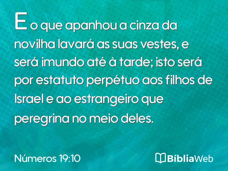 Números 19:10 em imagem para compartilhar