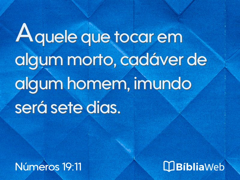 Números 19:11 em imagem para compartilhar