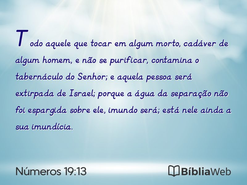Números 19:13 em imagem para compartilhar