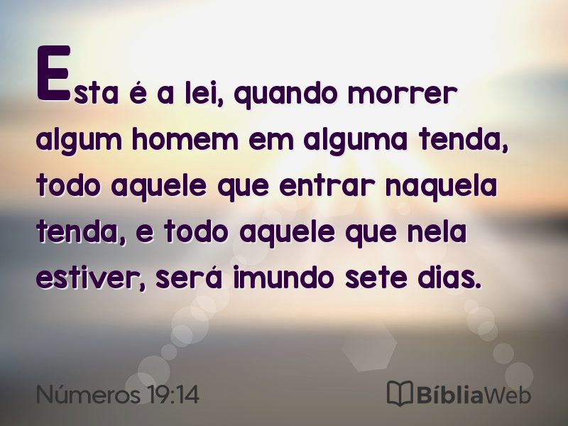 Números 19:14 em imagem para compartilhar