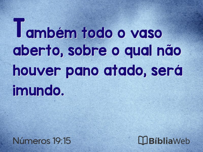 Números 19:15 em imagem para compartilhar